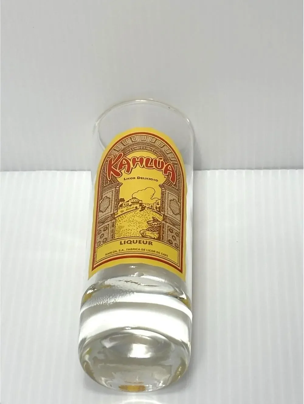 Vintage Kahlua Licor Delicioso Tall Shot Glass 4in Barware Collectible Souvenir